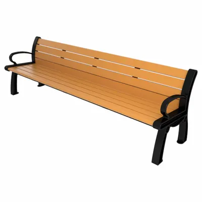 ULTRASITE Heritage Outdoor Bench: Heritage, 96 in Overall Lg, 30 in Overall Ht, Cedar - Vandal Resistant Resinwood Benches