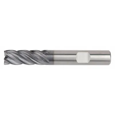 WIDIA HANITA Square End Mill: Carbide, AlTiN Coated, 5 Flute, 10 mm Mill Dia, 22 mm LOC - Fast-Cutting Carbide Square End Mills for Steel & Cast Iron