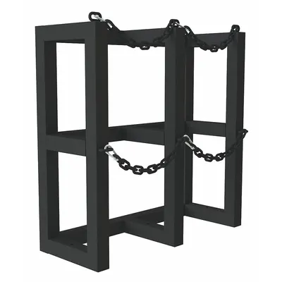 DURHAM MFG Vertical Gas Cylinder Rack, 30 in x 12 in x 30 in, For 2 Cylinders - Vertical Gas Cylinder Racks