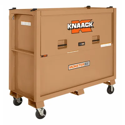 KNAACK Piano-Style Jobsite Box, 48 cu ft, Recessed Padlock, Tan, MPN 1000 - Piano-Style Jobsite Boxes