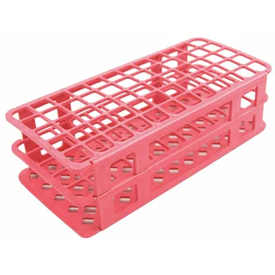 HEATHROW SCIENTIFIC Tube Rack: Polypropylene, Red, (60) Wells, 60 Compartments - Lab Storage Racks