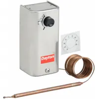 DAYTON Line Volt Mechanical Tstat: -30° to 90°F, Stainless Steel, Fixed, 3°F, 120V/240V/277V AC Volt