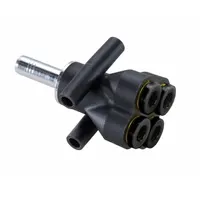 LEGRIS Push-Fit Wye Fitting: 4 mm OD x 6 mm OD x 4 in OD Size, Polymer, 45 mm Overall Lg, Black (MPN 3143 04 06)