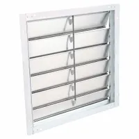 27"H-W 6"L Aluminum Wall Backdraft Dampr: For 24 in Fan, Single Panel, 27 in H, 27 in W, 2 1/4 in D (MPN 2C523)