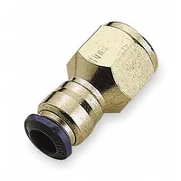 AIGNEP USA Push-Fit Fitting: 1/4 in OD x 1/4 in Pipe Size, Push-to-Connect x NPTF, Brass, 10 PK (MPN 88030-04-04)
