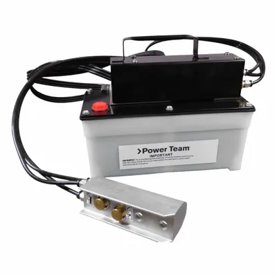 POWER TEAM Air-Operated Hydraulic Pump Units: 100 psi Max. Op Pressure - High-flow Air-Operated Hydraulic Pump Units