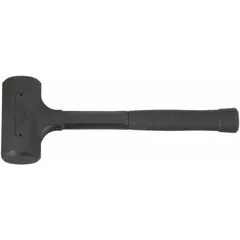 This dead-blow hammer features a rubber head and steel handle to deliver controlled strikes with minimal rebound. Suitable for assembly and maintenance tasks where non-marring impact is required, such as seating bearings or aligning parts.