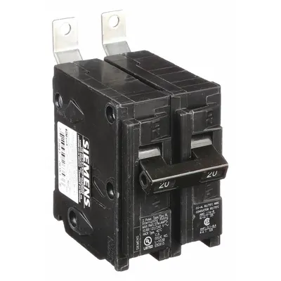 SIEMENS Miniature Circuit Breaker: 20 A Amps, 120/240V AC, 2 Poles - B Series, Bolt-On Siemens Miniature Circuit Breakers