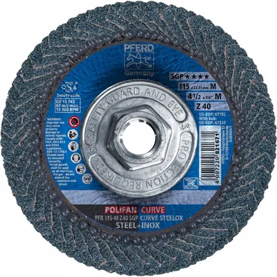 PFERD Z SGP CURVE High-Performance Flap Disc - High-Performance Flap Discs for Carbon & Stainless Steel