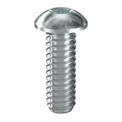 TAMPER PRUF SCREW Machine Screw: 1/4"-20 Thread Size, 3/4 in Lg, Steel, Zinc-Plated, Button - Button Head Machine Screws