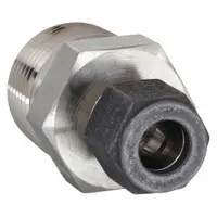 PARKER Compression Fitting Adapter: 5/16 in OD x 1/4 in Pipe Fitting Size, Compression x MNPT (MPN 5-4 FBZ-SS)