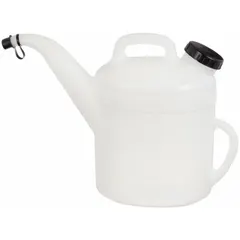 This translucent measuring container has an 8 qt fluid capacity and features an angled pour spout for controlled dispensing. With a 15 in overall height and 13 in overall diameter, it is suited for fluid measurement and transfer in industrial maintenance, machining, and chemical mixing applications.
