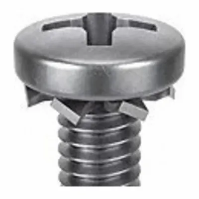 SEMS Screw: External Tooth, #8-32 Thread Size, 1 1/4 in Lg, Stainless Steel - Machine Screws with External Tooth Lock Washers