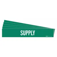 Pipe Marker: Supply, Green, White, Fits 2 1/2 to 7 7/8 in Pipe O.D., 1 Pipe Markers, 5 PK (MPN 7282-1-PK)