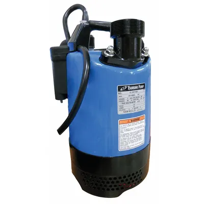 TSURUMI Plug-In Utility Pump: 1 hp, 1/4 in Max. Dia. Solids, Continuous Duty, 115V AC - Heavy-Duty Submersible Electric-Operated Dewatering Pumps