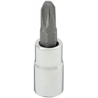 WESTWARD Socket Bit: 1/4 in Drive Size, Phillips Tip, #0 Tip Size, 1 1/2 in Overall Lg, Fixed Insert