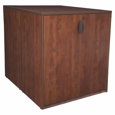 REGENCY Combination File Cabinet: Melamine, Cherry, 0 Pedestals, 3 Drawers - Counter-Height Desks