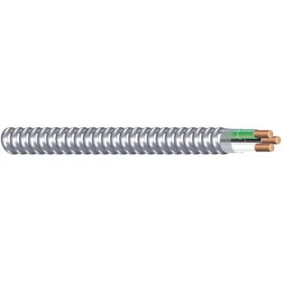 SOUTHWIRE Metal Clad Armored Cable: 12 AWG, 2 Conductors, Copper, 100 ft, Aluminum - Standard Metal-Clad Cables
