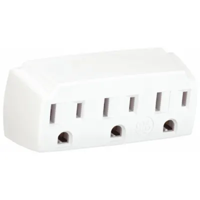 GE Plug Adapter: 3 Outlet, 0 USB Ports - Surge-Protected Outlet Plug Adapters