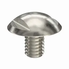 M4x0.70 thread size machine screw, 6 mm long, with a truss head and spanner drive. Made of 316 stainless steel in a plain finish, with a width across flats of 6 mm. Used for panel mounting in hygienic applications requiring corrosion resistance and tamper resistance.