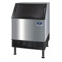 This undercounter ice machine produces 197 lb of dice ice per day. Water-cooled condenser allows installation in spaces with limited ventilation. Dimensions: 38 1/2 in H x 26 in W x 28 1/2 in D. Includes ice scoop. Suitable for commercial kitchens, bars, and restaurants.