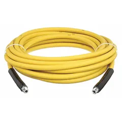 Washdown Hose: 3/8 in Hose Inside Dia., 3,000 psi, -20° to 250°F, Yellow, 50 ft Hose Lg, MNPT x MNPT (MPN 20308401). Key specifications — Temp. Range: -20° to 250°F; Hose Color: Yellow.