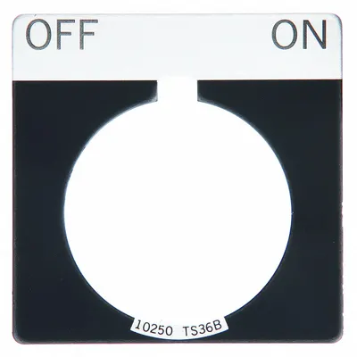 EATON Legend Plate: 30 mm Panel Mounting Size, Square - Push-Button Rings & Plates