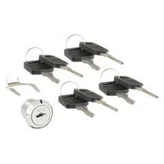 Replacement lock and key set for cabinets and carts. Control key code range 001~025. Used to secure storage units, tool cabinets, or service carts in industrial facilities.