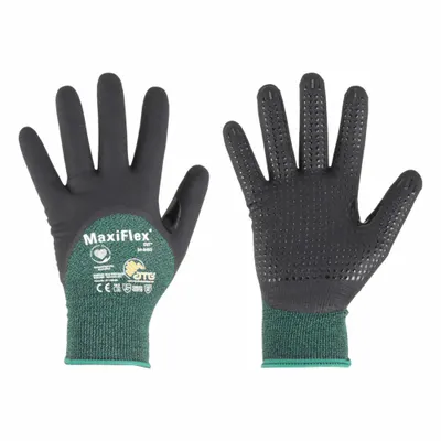 SUPERIOR GLOVE Knit Gloves: 2XL ( 11), Leather Palm Knit Glove, Goatskin, Std, Knit Cuff - Medium-Duty Cut-Resistant Knit Gloves with Leather Palm