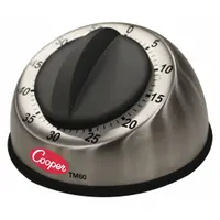 COOPER ATKINS Mechanical Timer: Non-Skid Rubber Feet, 3 3/8 in x 4 in, 3 3/8 in Overall Dp, Audible (MPN TM60-0-8)