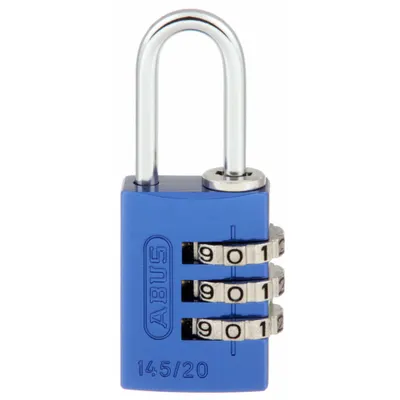 ABUS Combination Padlock: Scrolling Combo, Blue, Aluminum, Std Shackle - TSA Approved Luggage Combination Padlocks