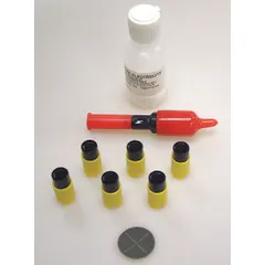 This plastic dissolved oxygen sensor measures 0 to 50 mg/L (0 to 500% air saturation). It features a flat tip and threaded connection, suitable for portable or inline dissolved oxygen testing in water.