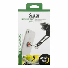 Universal windshield mount kit for mobile devices. Black silicone construction with 2-inch overall height. Includes Magnetic Phone Socket Plus for secure attachment. Adjusts and holds at any viewing angle for hands-free use in vehicles.