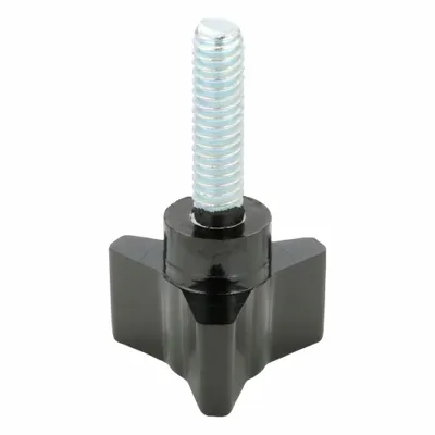 DAVIES Hand Knob: 3 Point, Thermoset, 1/4"-20 Thread, 1.13 in Dia - 3-Arm Knobs with Threaded Stud