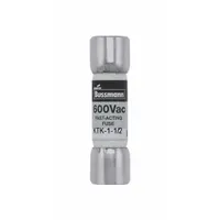BUSSMANN Fuse: KTK Series, Midget, Fast-Acting, 1.5 A, 600 V AC, 13/32 in x 1 1/2 in, Non-Indicating (MPN KTK-1-1/2)
