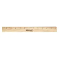 WESTCOTT Ruler: 05011, 12 in, 0.2 in Thick, 1/16 in, Clear, Black, Rigid, Printed Graduation Mark