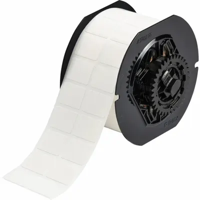 BRADY Wraparound Label: 3/4 in x 1 in, Vinyl, Black on White - Brady Precut Label Rolls