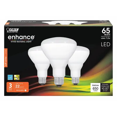FEIT ELECTRIC Compact LED Bulb: LED, BR30, Medium Screw (E26), 7.2 W Watt, 2700K, Frosted - Bulged Reflector (BR) Lamps