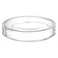 Petri Dish: 100 mm Dia, 20 mm Overall Ht, No Surface Treatment, Lid, Glass, Non-Sterile, Clear