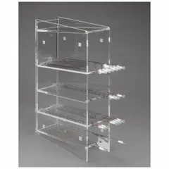 This clear acrylic pipette holder is designed for benchtop storage of up to four serological pipettes. It keeps pipettes organized and upright, reducing contamination risk in laboratory environments. Overall dimensions: 16 in height, 11 in length.