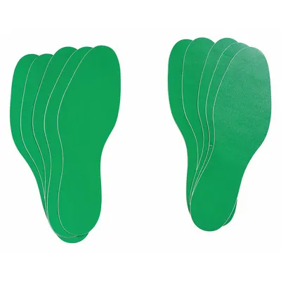 BRADY Floor Marking Tape: Footprint, Solid, Green, No Legend, 3 3/4 in x 11 7/8 in - Footprint-Shaped Floor Marking Tape