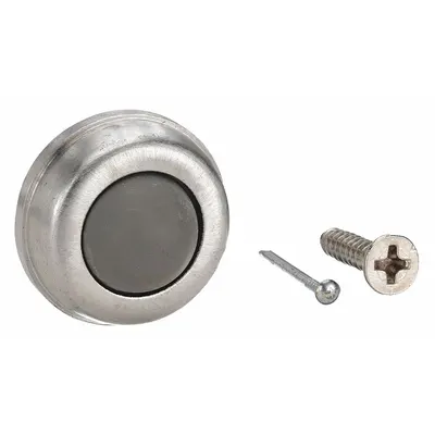 OEM Convex Door Stop: Wall - Mounted, 9/16 in Wd, 1 in Overall Ht - Standard Door Stops