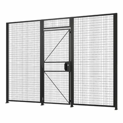 FOLDING GUARD Hinged Mesh Door: 94 in x 34 in, Pull - Standard Woven-Wire Machine Guard Components