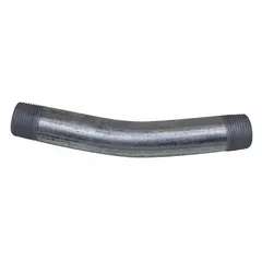 Elbow,3/4 in.,22-1/2 Degree,GRC: 22.5°, 3/4 in Trade Size, Steel, Galvanized, 7 in Overall Lg (MPN 876806). Key specifications — Compatible Conduit Type: GRC Conduit; Compatible Conduit Trade Size: 3/4 in; Item: 22-1/2 Degree Elbow; Conduit Fitting Type: Elbow; For Conduit Type: GRC; Standards: cULus; Material: Galvanized Steel.