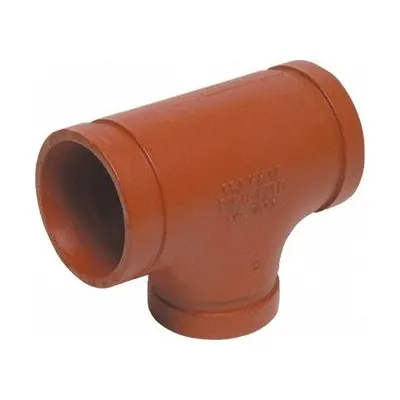 GRUVLOK Grooved Pipe Tee, 2-1/2 in x 2-1/2 in x 1 in, Carbon Steel, EPDM Seal - Grooved Pipe Fittings