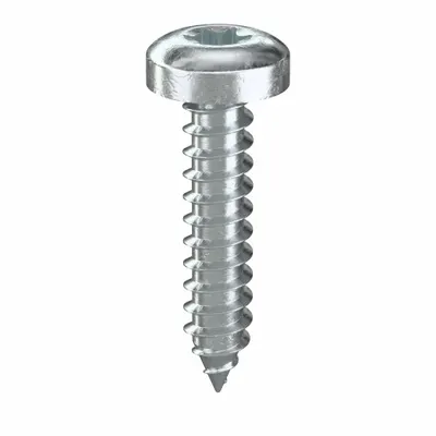 TAMPER-PRUF SCREW Sheet Metal Screw: #10 Size, 7/8 in Lg, Steel, Zinc-Plated, Torx/Star, Pan - Pan Head Sheet Metal Screws