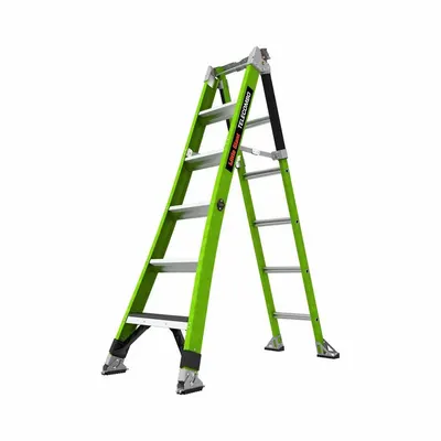 LITTLE GIANT Combination Ladder: 3 Configurations, Fiberglass, 375 lb Load Capacity - Leaning & Extending Multifunction Ladders