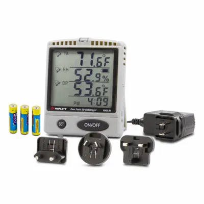 TRIPLETT Temperature Datalogger: 0%to 99.9% Relative Humidity Measured, 14°C to 158°F - Temperature & Humidity Data Loggers
