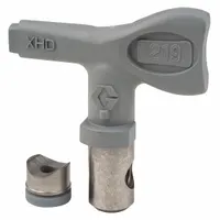 Airless spray gun tip with 0.019 in orifice size for precise coating application. Gray finish. Compatible with GRACO XHF series spray guns and model XHD001. Used in industrial finishing, maintenance painting, and contractor applications