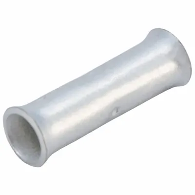QUICKCABLE Open Barrel Splices: 1 AWG Wire Size, 1.41 in, Tin Plated Copper Barrel - Crimped Butt Splice Compression Connectors